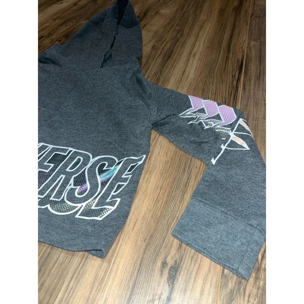 Girls Small Converse Cropped Hoodie,‎ Metallic/Gray